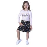 Toontoy Kız Çocuk All The Best Baskılı Elbise - 4 Yaş - Pudra