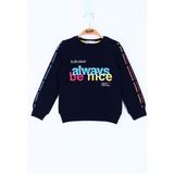Toontoy Kız Çocuk Always Baskılı Sweatshirt - 5 Yaş - Siyah