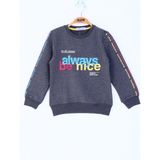 Toontoy Kız Çocuk Always Baskılı Sweatshirt - 6 Yaş - Antrasit