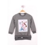 TOONTOY Kız Çocuk Anne Kız Baskılı Sweatshirt, 10 Yaş, 16032-, Antrasit Melanj, kız-çocuk
