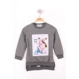 Toontoy Kız Çocuk Anne Kız Baskılı Sweatshirt - 8 Yaş - Antrasit Melanj