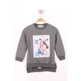 TOONTOY Kız Çocuk Anne Kız Baskılı Sweatshirt Antrasit Melanj, 8 Yaş, 16032-, Antrasit Melanj, kız-çocuk
