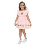 TOONTOY Kız Çocuk Arı Baskılı Elbise, Pudra, 1 Yaş