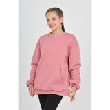 Toontoy Kız Çocuk Arka Eva Nakışlı Sweatshırt - Gül Kurusu
