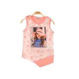 Toontoy Kız Çocuk Atlet Hat Vogue Baskılı Somon 5 YAŞ