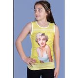 Toontoy Kız Çocuk Atlet Marliyn Monroe Baskılı Taş İşlemeli Sarı 12 YAŞ