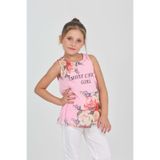 Toontoy Kız Çocuk Atlet Most Chic Girl Baskılı - Pembe - 8 Yaş