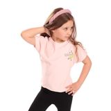 Toontoy Kız Çocuk Ay Yıldız Baskılı Tişört Pudra 3 YAŞ