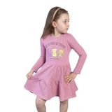 Toontoy Kız Çocuk Ayıcık Baskılı Elbise Gül Kurusu 2 YAŞ