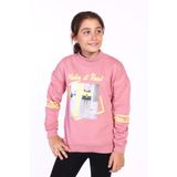 TOONTOY Kız Çocuk Balıkçı Yaka Sweatshirt Gül Kurusu, 16749-