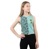 TOONTOY Kız Çocuk Baskılı Atlet, 6-7 Yaş, 22469, Yeşil