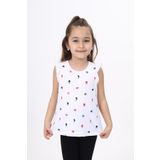 Toontoy Kız Çocuk Baskılı Atlet Beyaz 6 YAŞ