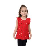 Toontoy Kız Çocuk Baskılı Atlet Kırmızı 2 YAŞ