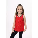 Toontoy Kız Çocuk Baskılı Atlet Kırmızı 3 YAŞ
