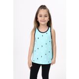 Toontoy Kız Çocuk Baskılı Atlet Su Yeşili 4 YAŞ