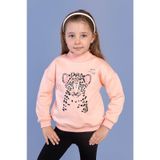 Toontoy Kız Çocuk Baskılı Balıkçı Yaka Pamuklu Sweatshirt