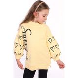Toontoy Kız Çocuk Baskılı Balon Kol Sweatshirt - 6 Yaş - Sarı