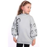 Toontoy Kız Çocuk Baskılı Balon Kol Sweatshirt