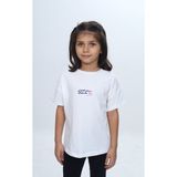 Toontoy Kız Çocuk Baskılı Bisiklet Yaka Kısa Kollu Tişört 24977 - Ekru - 3 Yaş