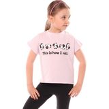 Toontoy Kız Çocuk Baskılı Bisiklet Yaka Kısa Kollu Tişört - Açık Lila - 8