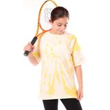 Toontoy Kız Çocuk Baskılı Bisiklet Yaka Kısa Kollu Tişört - Açık Sarı - 14