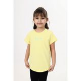 Toontoy Kız Çocuk Baskılı Bisiklet Yaka Kısa Kollu Tişört - Açık Sarı - 3