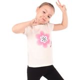 Toontoy Kız Çocuk Baskılı Bisiklet Yaka Kısa Kollu Tişört - Ekru - 5