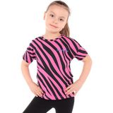 Toontoy Kız Çocuk Baskılı Bisiklet Yaka Kısa Kollu Tişört - Fuşya - 7
