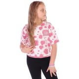 Toontoy Kız Çocuk Baskılı Bisiklet Yaka Kısa Kollu Tişört - Gül Kurusu - 8 - 9 Yaş