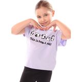 Toontoy Kız Çocuk Baskılı Bisiklet Yaka Kısa Kollu Tişört - Mavi - 5