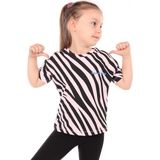 Toontoy Kız Çocuk Baskılı Bisiklet Yaka Kısa Kollu Tişört - Pembe - 7