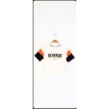 Toontoy Kız Çocuk Baskılı Bisiklet Yaka Kısa Kollu Tişört - Renk Bloklu - Ekru - 6