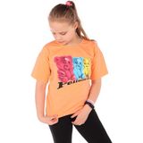 Toontoy Kız Çocuk Baskılı Bisiklet Yaka Kısa Kollu Tişört - Turuncu - 12 - 13 Yaş