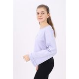 Toontoy Kız Çocuk Baskılı Bisiklet Yaka Uzun Bol Kollu Tişört - Açık Lila - 6