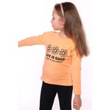 Toontoy Kız Çocuk Baskılı Bisiklet Yaka Uzun Kollu Tişört - Turuncu - 3