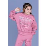Toontoy Kız Çocuk Baskılı Düşük Kol Sweatshirt Gül Kurusu 8-9 YAŞ