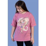 Toontoy Kız Çocuk Baskılı Düşük Kol Tişört