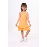 Toontoy Kız Çocuk Baskılı Elbise - 12 - 13 Yaş - Oranj
