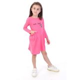 TOONTOY Kız Çocuk Baskılı Elbise, 3 Yaş, 22680, Fuşya, Kız Çocuklar