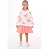 Toontoy Kız Çocuk Baskılı Elbise - 3 Yaş - Koyu Pudra