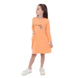 TOONTOY Kız Çocuk Baskılı Elbise, 5 Yaş, 22680, Oranj, Kız Çocuklar