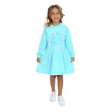 TOONTOY Kız Çocuk Baskılı Elbise, 5 Yaş, 24569, Su Yeşili, Kız Çocuklar