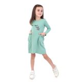 TOONTOY Kız Çocuk Baskılı Elbise 5 Yaş, 5 Yaş, 22680, Yeşil, Kız Çocuklar