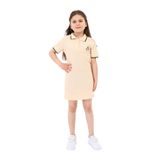 Toontoy Kız Çocuk Baskılı Elbise Bej 6-7 YAŞ