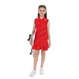 Toontoy Kız Çocuk Baskılı Elbise Kırmızı 13-14 YAŞ