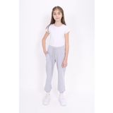 Toontoy Kız Çocuk Baskılı Eşofman Alt Gri Melanj 6-7 YAŞ