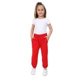 Toontoy Kız Çocuk Baskılı Eşofman Alt Kırmızı 4 YAŞ