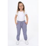 Toontoy Kız Çocuk Baskılı Eşofman Alt Koyu Gri 5 YAŞ