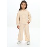 Toontoy Kız Çocuk Baskılı Eşofman Takım - 1 Yaş - Bej