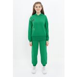 Toontoy Kız Çocuk Baskılı Eşofman Takım Çimen Yeşili 12-13 YAŞ